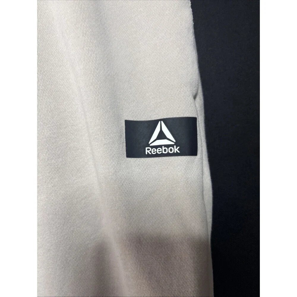 NWOT Reebok Joggers 3x Men’s Beige/white Logo Pockets Drawstring - Picture 3 of 11